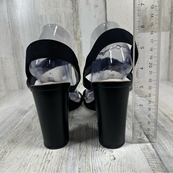 French Connection Classic Black Block Heel Sandals - Picture 6 of 9